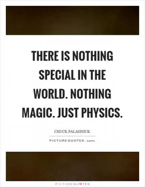 There is nothing special in the world. nothing magic. just physics Picture Quote #1