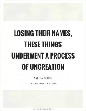 Losing their names, these things underwent a process of uncreation Picture Quote #1