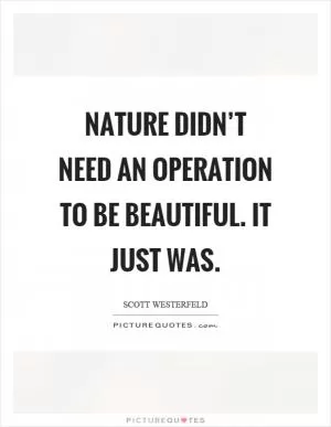 Nature didn’t need an operation to be beautiful. It just was Picture Quote #1