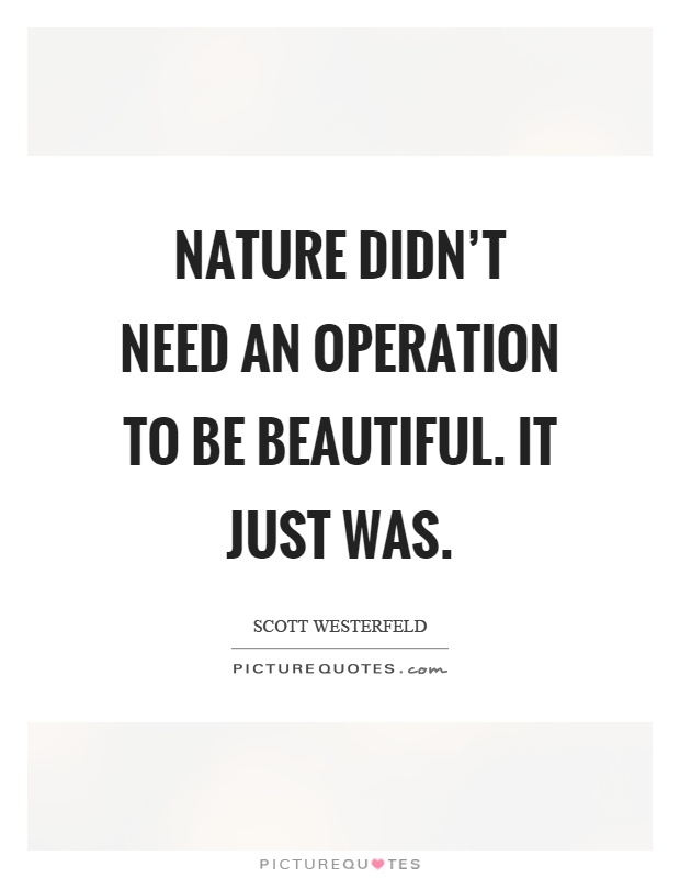Nature didn't need an operation to be beautiful. It just was Picture Quote #1