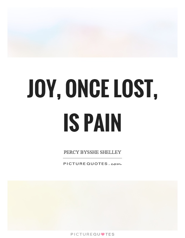 Joy, once lost, is pain Picture Quote #1