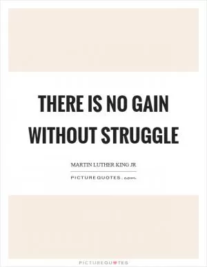 There is no gain without struggle Picture Quote #1