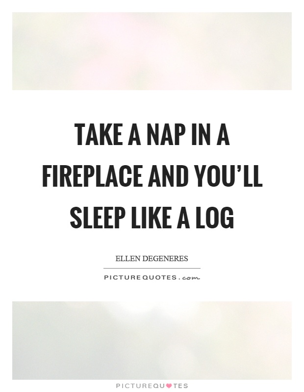 Take a nap in a fireplace and you'll sleep like a log Picture Quote #1