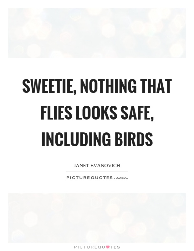 Sweetie, nothing that flies looks safe, including birds Picture Quote #1