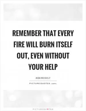 Remember that every fire will burn itself out, even without your help Picture Quote #1