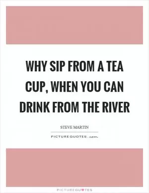 Why sip from a tea cup, when you can drink from the river Picture Quote #1