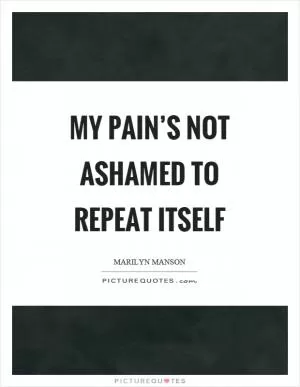 My pain’s not ashamed to repeat itself Picture Quote #1