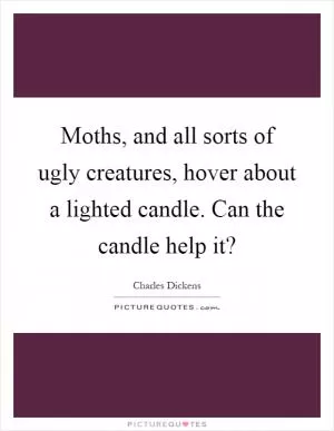 Moths, and all sorts of ugly creatures, hover about a lighted candle. Can the candle help it? Picture Quote #1