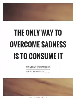 The only way to overcome sadness is to consume it Picture Quote #1