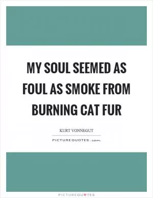 My soul seemed as foul as smoke from burning cat fur Picture Quote #1