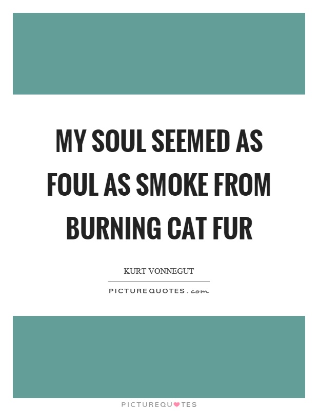 My soul seemed as foul as smoke from burning cat fur Picture Quote #1