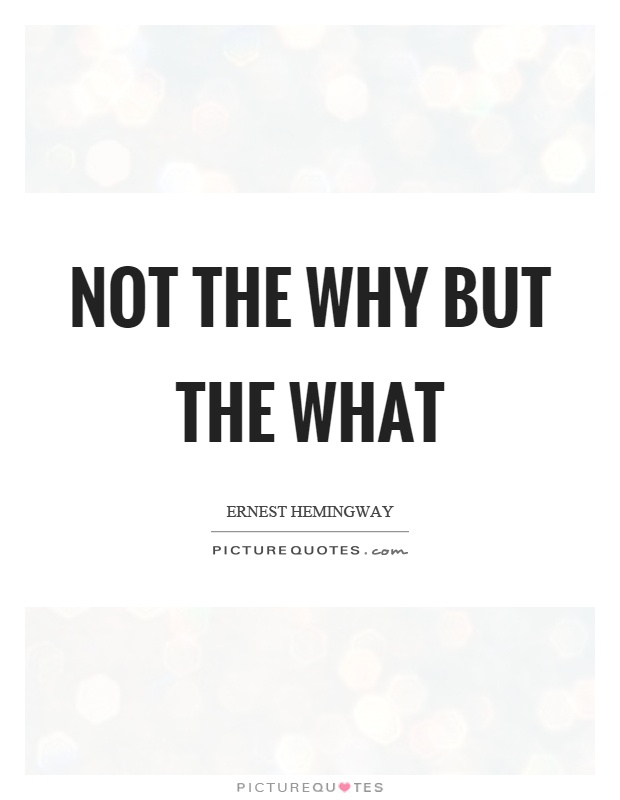 Not the why but the what Picture Quote #1