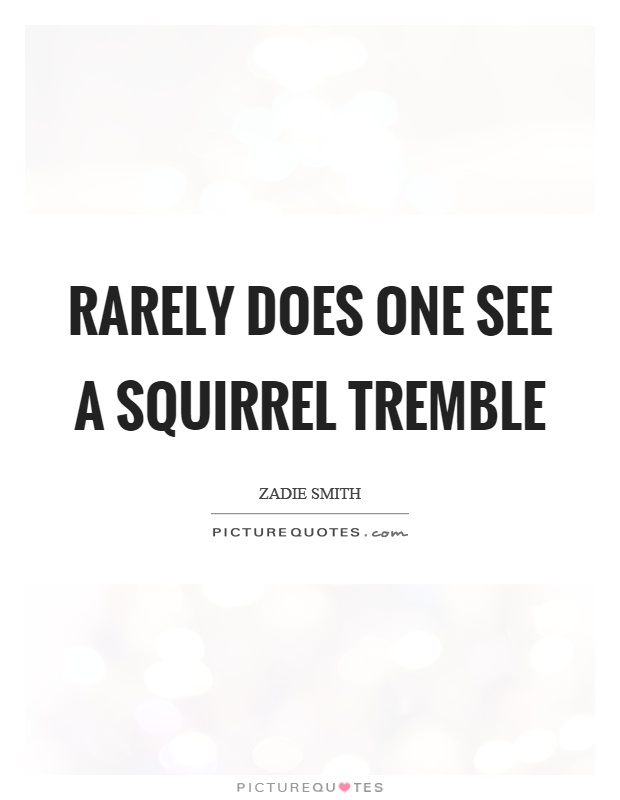 Rarely does one see a squirrel tremble Picture Quote #1