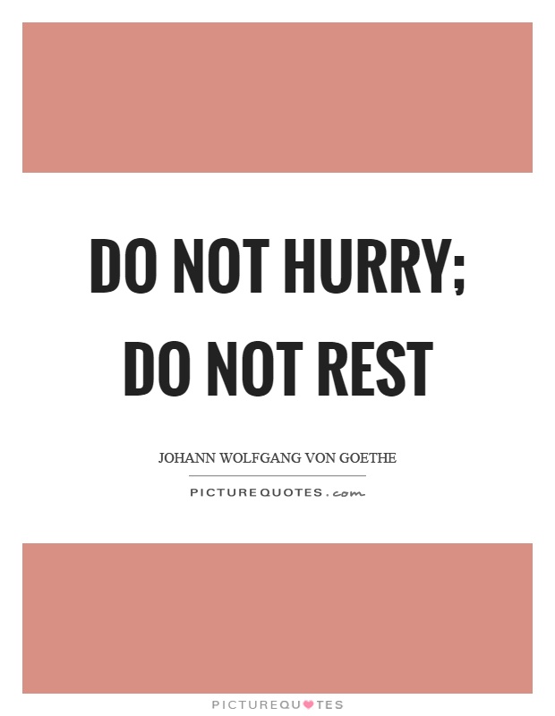 Do not hurry; do not rest Picture Quote #1