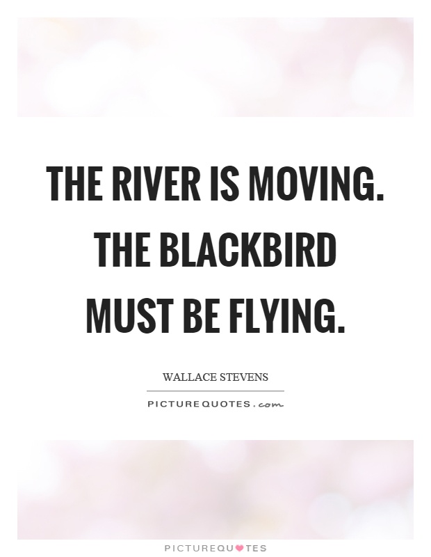 The river is moving. The blackbird must be flying Picture Quote #1