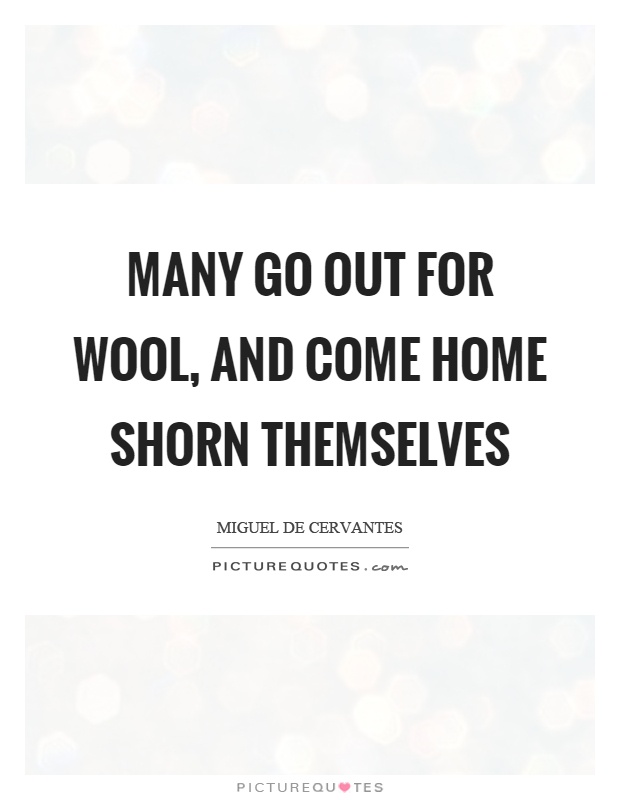 Many go out for wool, and come home shorn themselves Picture Quote #1