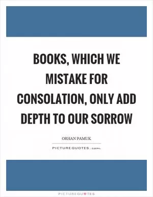 Books, which we mistake for consolation, only add depth to our sorrow Picture Quote #1