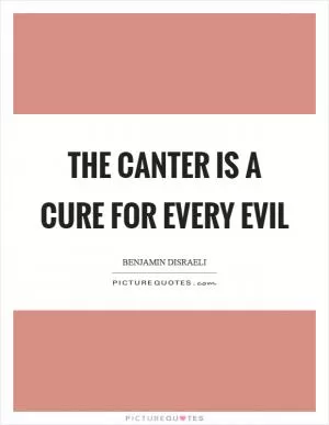 The canter is a cure for every evil Picture Quote #1