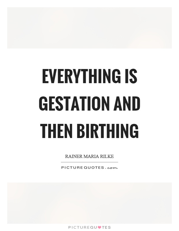 Everything is gestation and then birthing Picture Quote #1