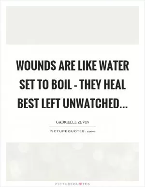 Wounds are like water set to boil – they heal best left unwatched Picture Quote #1