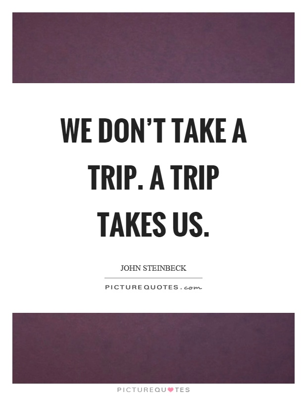 We don't take a trip. A trip takes us Picture Quote #1