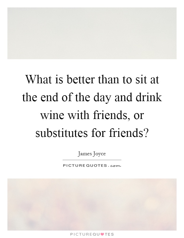 What is better than to sit at the end of the day and drink wine with friends, or substitutes for friends? Picture Quote #1