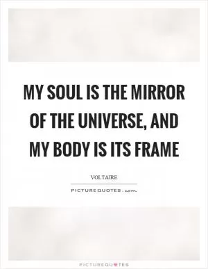 My soul is the mirror of the universe, and my body is its frame Picture Quote #1