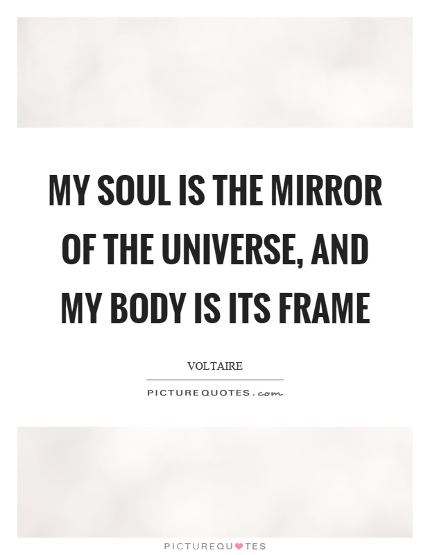 My soul is the mirror of the universe, and my body is its frame Picture Quote #1