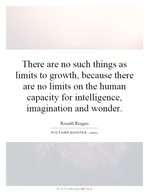 There are no such things as limits to growth, because there are no limits on the human capacity for intelligence, imagination and wonder Picture Quote #1