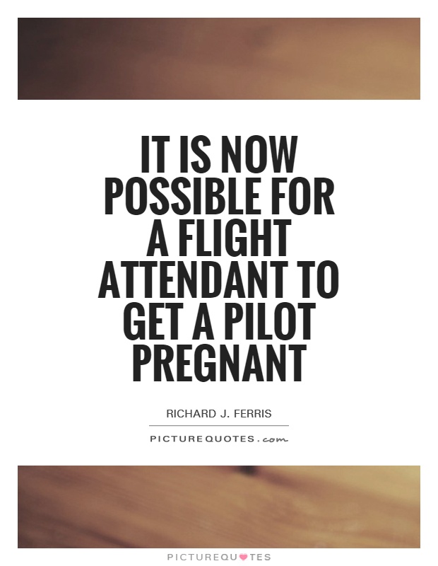 It is now possible for a flight attendant to get a pilot pregnant Picture Quote #1