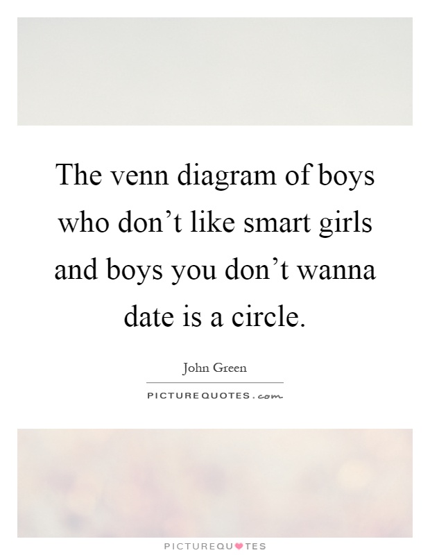 The venn diagram of boys who don't like smart girls and boys you don't wanna date is a circle Picture Quote #1