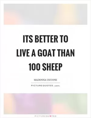 Its better to live a goat than 100 sheep Picture Quote #1