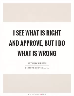 I see what is right and approve, but I do what is wrong Picture Quote #1