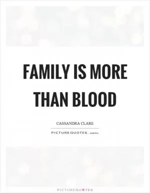 Family is more than blood Picture Quote #1
