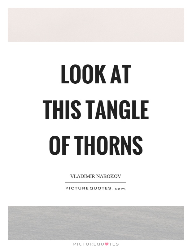 Look at this tangle of thorns Picture Quote #1