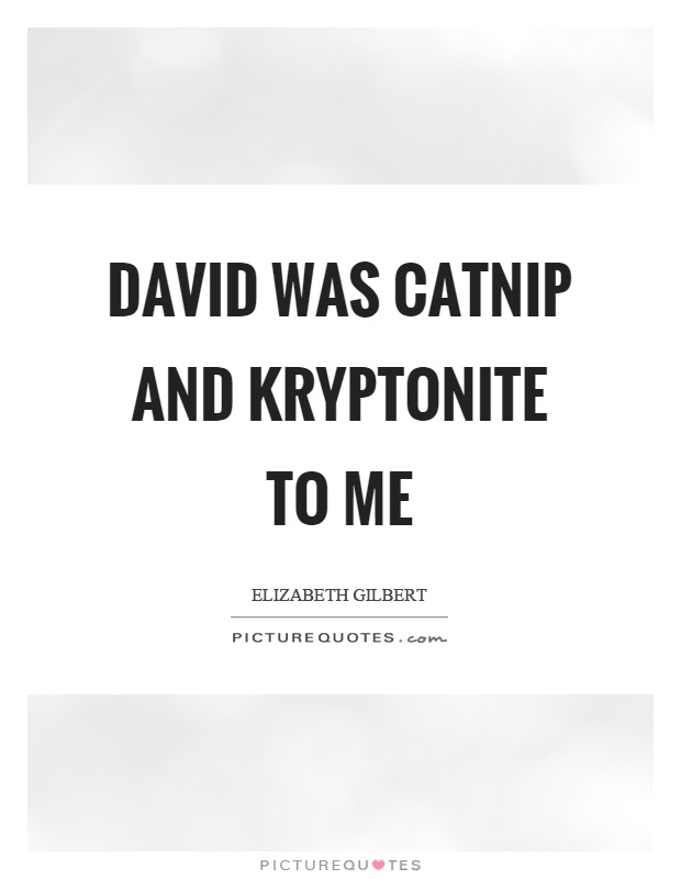 David was catnip and kryptonite to me Picture Quote #1