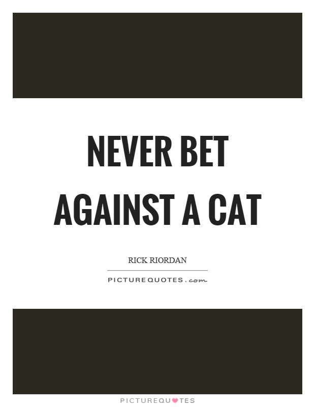 Never bet against a cat Picture Quote #1