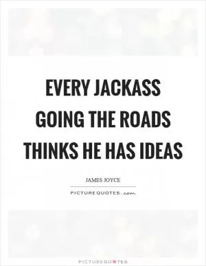 Every jackass going the roads thinks he has ideas Picture Quote #1