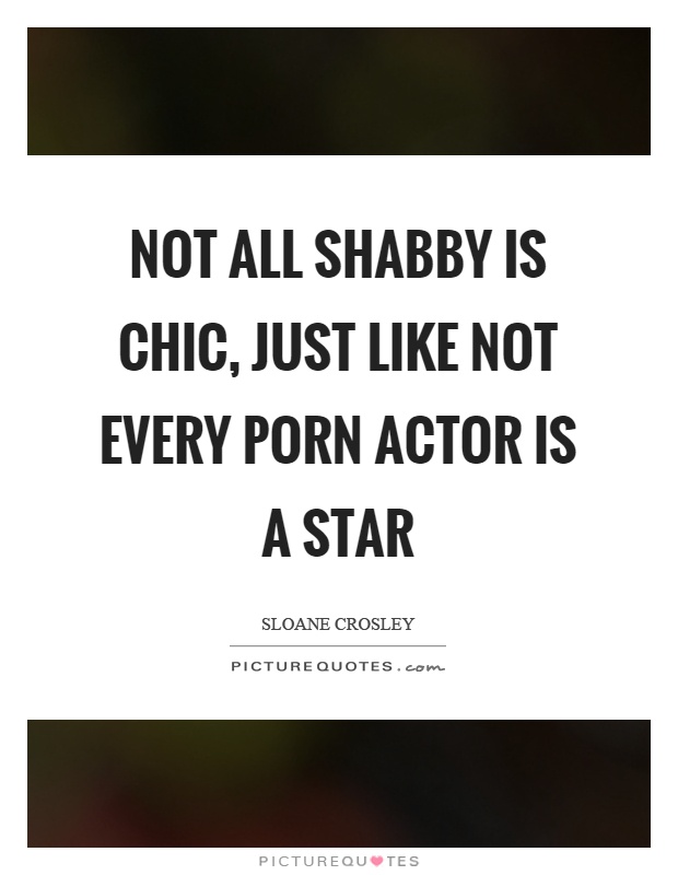 Not all shabby is chic, just like not every porn actor is a star Picture Quote #1