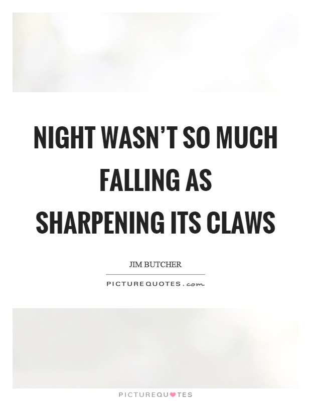 Night wasn't so much falling as sharpening its claws Picture Quote #1