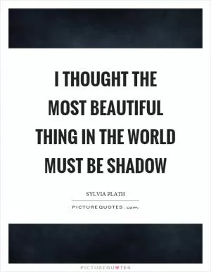I thought the most beautiful thing in the world must be shadow Picture Quote #1