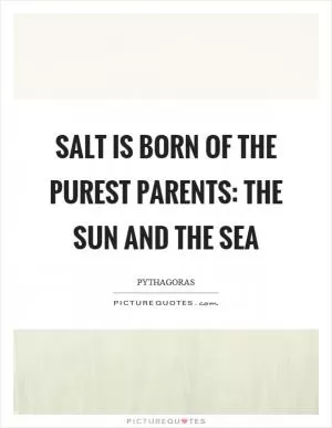 Salt is born of the purest parents: the sun and the sea Picture Quote #1
