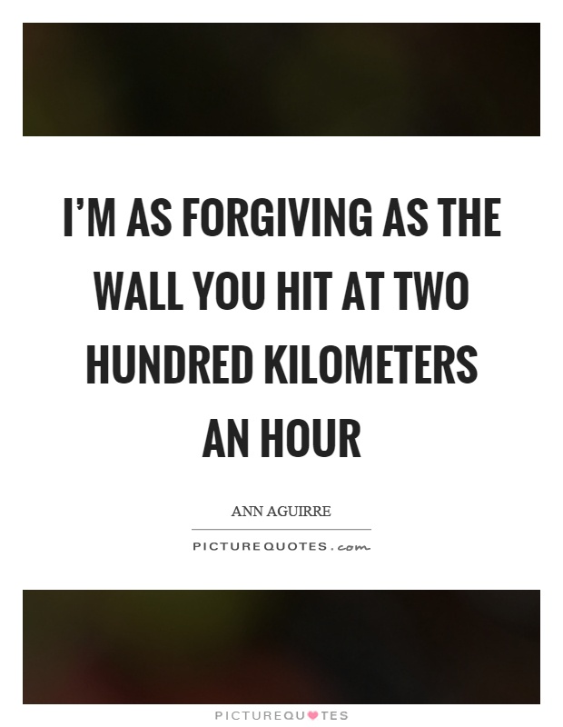 I'm as forgiving as the wall you hit at two hundred kilometers an hour Picture Quote #1