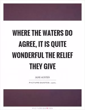 Where the waters do agree, it is quite wonderful the relief they give Picture Quote #1