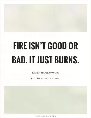 Fire isn’t good or bad. It just burns Picture Quote #1