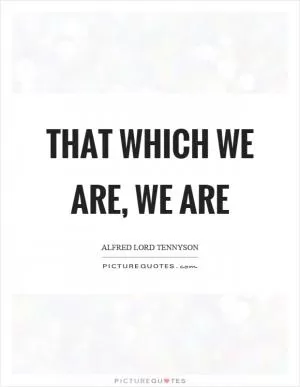 That which we are, we are Picture Quote #1