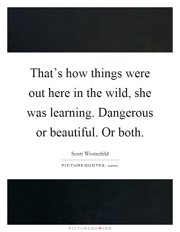 That's how things were out here in the wild, she was learning. Dangerous or beautiful. Or both Picture Quote #1