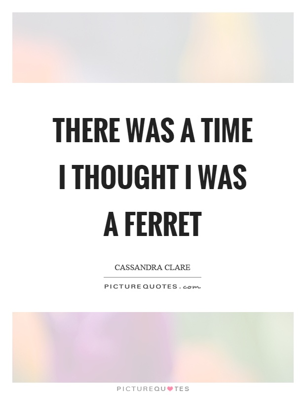 There was a time I thought I was a ferret Picture Quote #1