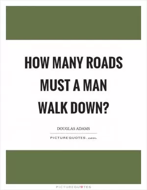 How many roads must a man walk down? Picture Quote #1