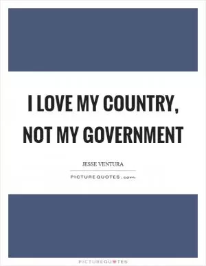 I love my country, not my government Picture Quote #1
